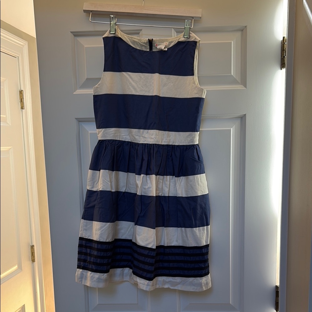 Crew Cuts navy, and white striped dress